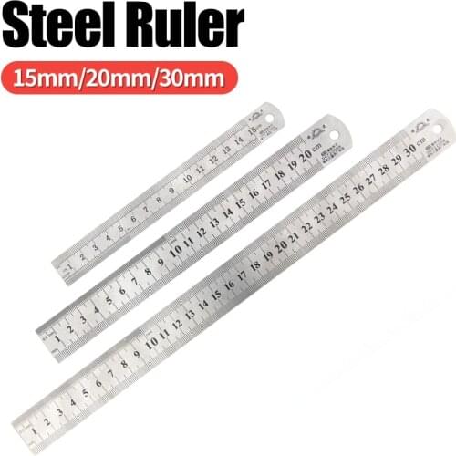 1pcs Straightedge Double Side Scale Metal Ruler High Quality Stainless Steel Woodworking Drawing Measuring Tools 0-15/25/30mm