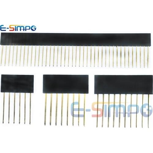 10pcs PC104 2.54mm 1x4P 6P 8P 10P 40P Single Row CE Rohs PH8.5mm Long Pin Goldplate PCB Industrial Female Pin Header Socket