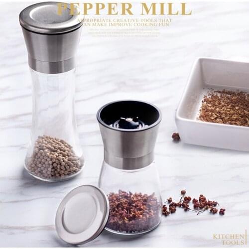 200ml Manual Pepper Mill with Adjustable Coarseness star anise Sesame Herb Spice Garlic Salt and Black Pepper Muller Grinder