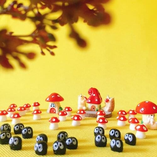 40 Pcs/resin Briquettes elves/red mushrooms houses/fantasy miniatures/fairy garden gnome/moss terrarium decor/crafts/bonsai