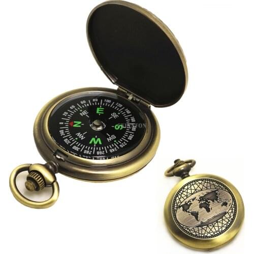 50Pcs/Lot Vintage Gift Compass Pocket Watch Compass Outdoor Travel Mountaineering Camping Adventure Compass J35A