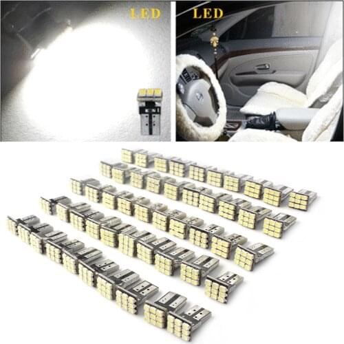 50pcs Super White T10 Wedge 9-SMD Interior LED Light Bulbs W5W 194 168 2825 158 Universal Car Replacement