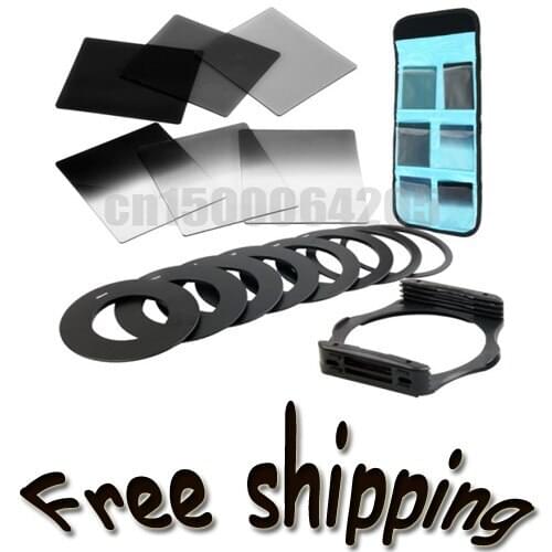 6pcs ND2 ND4 ND8 Gradual ND2 4 8 Filter Set 9pcs Ring Adapter for Cokin P series