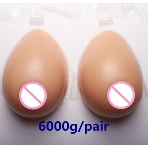 6000g/pair Black Big Breast Form Crossdresser Drag Queen Artificial Boobs Silicone Breast Prosthesis False Breast