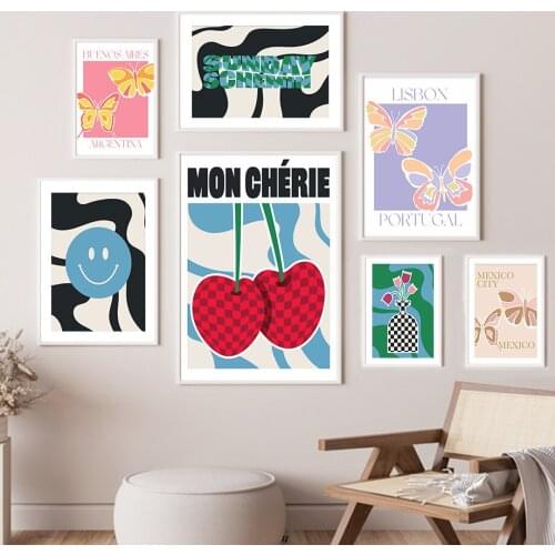 Mon Chérie Abstract Colorful Butterfly Wall Art Canvas Painting Posters And Prints Wall Pictures For Living Room Home Aesthetics