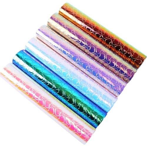 David accessories 20*33cm Mermaid Scale Synthetic Leather Patchwork For Hair Bow Handbags Handmade Materials DIY,1Yc4742