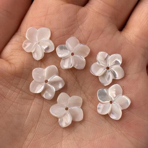 Shell Beads Carved-flowered Accessories White Loose Shell For Jewelry Making Bracelet Earring Handiwork Sewing Accessory