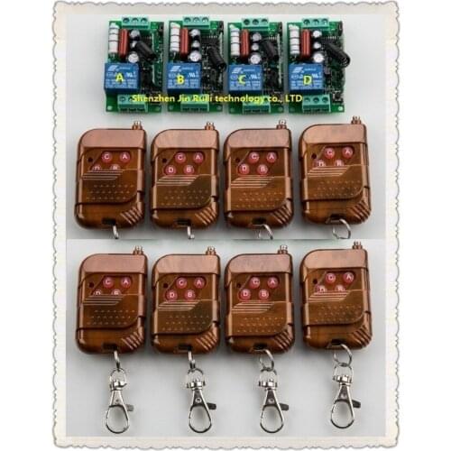 AC220V 1CH Wireless Remote Control System teleswitch 8 transmitter & 4 receiver universal gate remote control /radio receiver