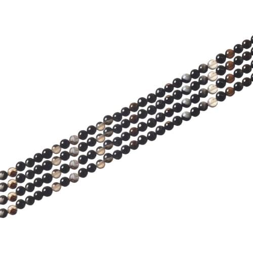 Glittering Black Stripe Agate Stone Loose Beads 3mm Size For jewelry Making 15.5inch Gem H677