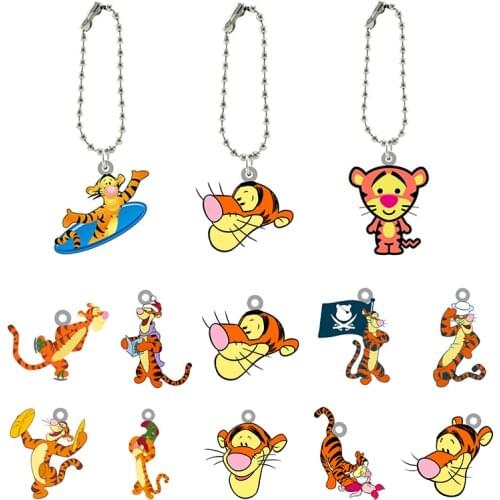 Disney Jumping Tiger Cute Creative Design Interesting Variety of Keychain Acrylic Doll Keychain Boys and Girls Fashion Jewelry
