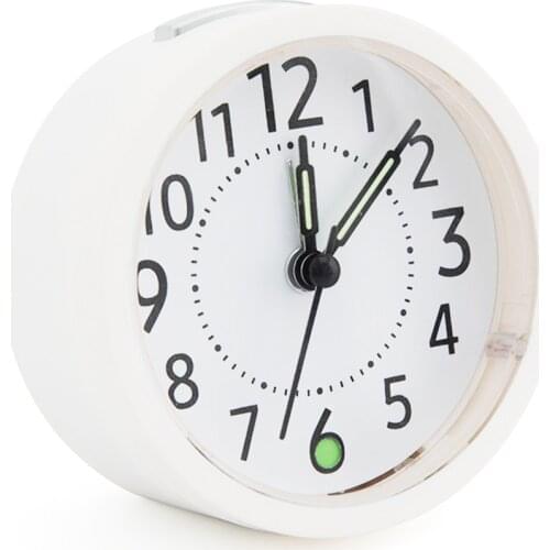 Alarm Clock Bedside Durable Analog Wake Up Simple Luminous Battery Operated Office Snooze Nightlight Design Silent Non Ticking