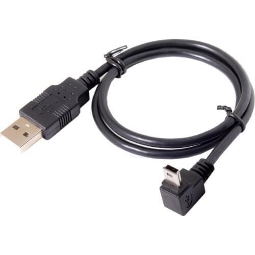 CY Chenyang 5pin Mini USB 2.0 B Type Male 90 Degree Down Angled to USB Male Data Cable 0.5M