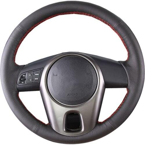 DIY Genuine Leather Car Steering Wheel Cover For Kia Forte 2009-2014 Soul 2010-2013 Rio 2009-2011 / Protect Steering-wheel