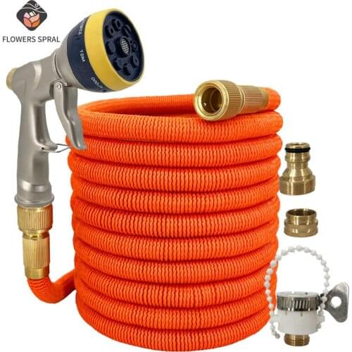 Hot Sale Garden Hose Water Gun Set With Retractable Sprinkler Magic Garden Watering Hose Sprayer High Pressure Hose Car Wash Gun