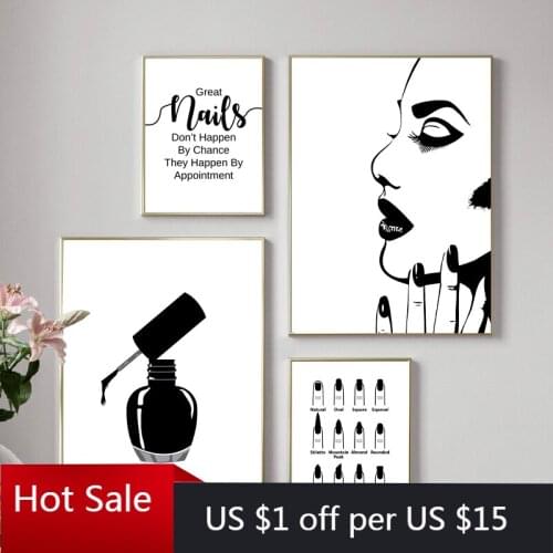 Nails Salon Quotes Makeup Canvas Painting Prints Nail Tech Artist Gift Fashion Wall Art Picture Nail Beauty Posters Room Decor