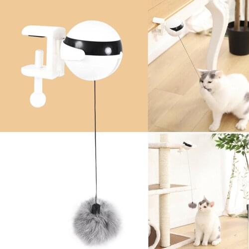Cat Teaser Lifting Ball Flutter Rotating Hairball Interactive Pet Play Toy Puzzle Toys Replaceable Plush Interactive Supplies 2
