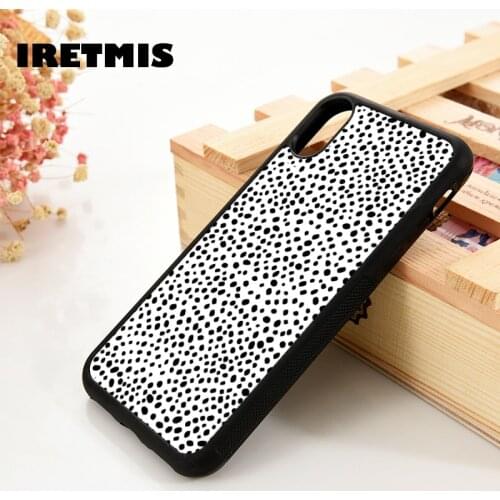 Iretmis 5 5S SE 6 6S TPU Silicone Rubber Phone Case Cover for iPhone 7 8 Plus X Xs 11 12 MINI Pro Max XR Tiny Dots