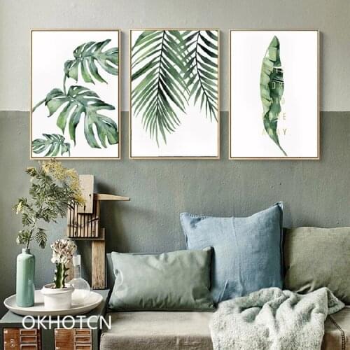 New Chinese Style Green Leaves Silent Canvas Paintings Aesthetic Art Wall Poster Landscape Flower Decor Pictures Living Room