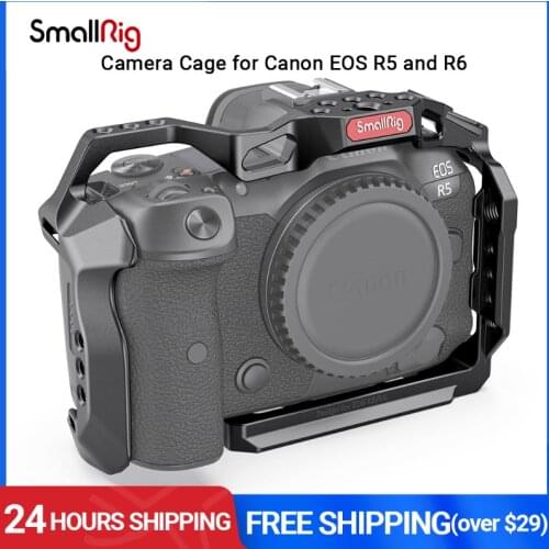 SmallRig Camera Cage For Canon EOS R5 and R6 Dslr With NATO Rail&Cold Shoes&ARRI-style Mounts Video Shooting DIY Cage -2982