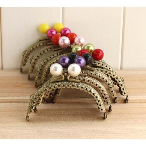 10pcs DIY Purse Sweet Candy Head 8.5cm Metal Purse Frame Handle for Bag Sewing Craft Tailor Sewer