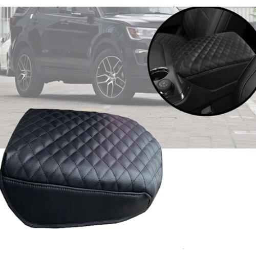 28TB Auto Center Console Armrest Cushion Leather Cover for Ford Explorer 2011-2019