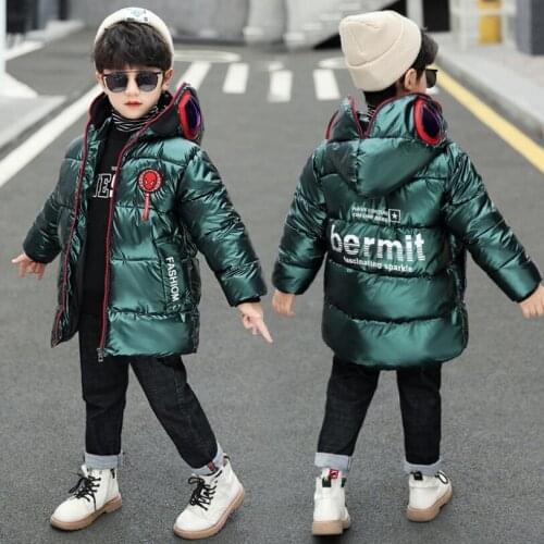 Baby boys winter thicken warm jacket 3-13Y big kids cotton padded velvet lining windbreaker children sport jacket boys outfit