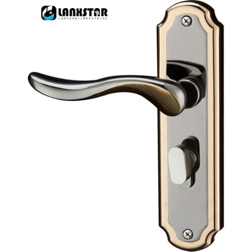 LANXSTAR 304 Stainless Steel Lock Interior Modern Wooden Door Handle Locks Universal Direction Room Door Lock With Keys