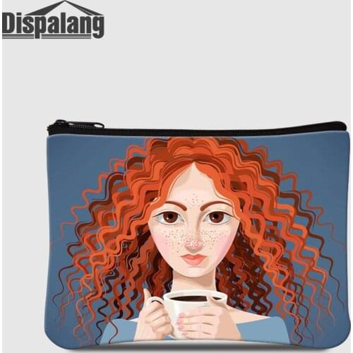 Cartoon Print Small Wallet Women Mini Coin Purse Ladies Outdoor Shopping Money Bag Children Cute Change Holder 2 Sides Printing