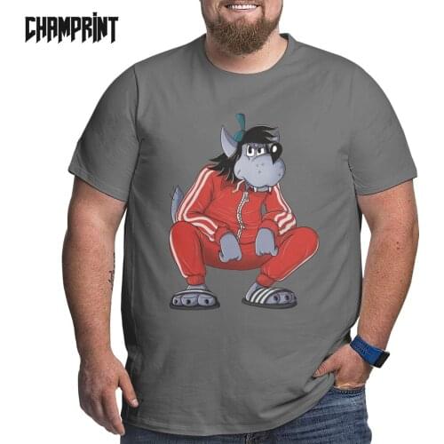 Mens T-Shirts Nu Pogodi Tracksuit Squat Wolf Fashion 100% Cotton Big Tall Tees Short Sleeve T Shirt Crew Neck Tops Plus Size