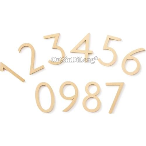 1PCS Hotel Apartment Custom House Number Door Address Number Brass Viscose Mounted Outdoor Address Sign #0-9 GF431