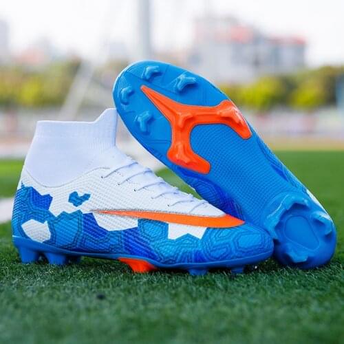 NEW 2019 Turf Indoor Men Women Soccer Shoes Kids Futsal Cleats Hard Court Training TF Football Boots Sport Sneakers Size 35-46