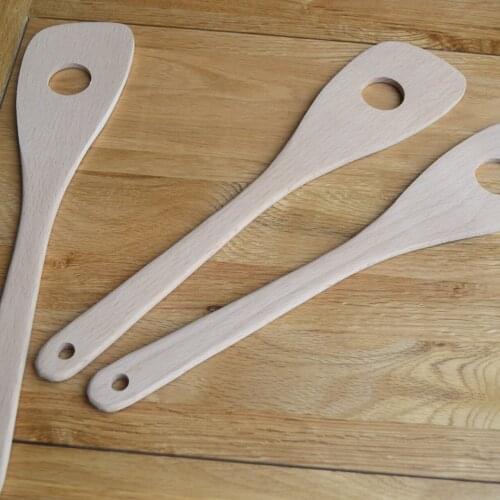 New Arrival Wooden Spatula Leakage Shovel Beech No Paint Stirring Spade Kitchenware Baking Tools No Wax Oil Free