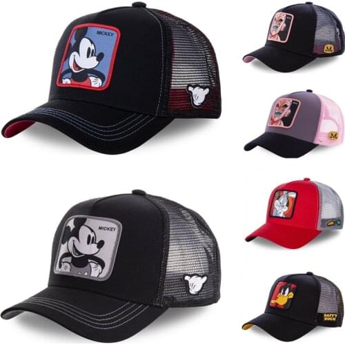 New Brand Anime Cartoon Mickey Snapback Cotton Baseball Cap Men Women Hip Hop Dad Mesh Hat Trucker Hat Dropshipping