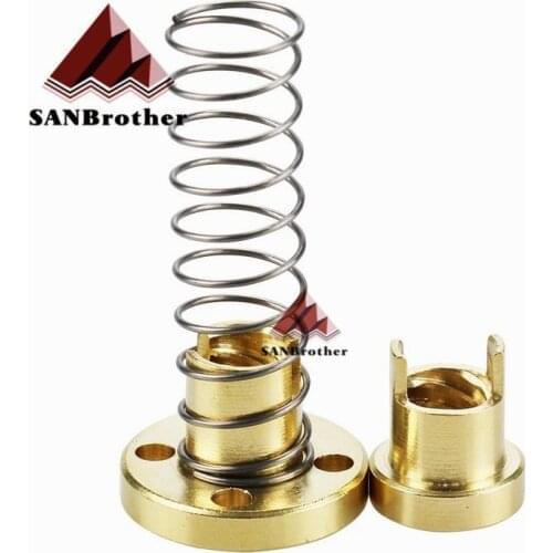 T8 Anti Backlash Spring Loaded Nut Elimination Gap Nut for 8mm Acme Threaded Rod Lead Screws DIY CNC 3D Printer Parts