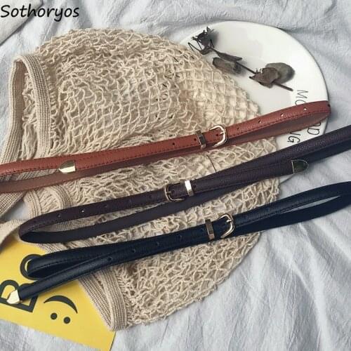 Belts Women Pu All-match Solid Pant Waist Simple High Quality Korean Harajuku Womens Casual Female Belt Accessories Harajuku