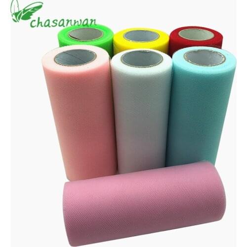 Tulle Roll 15 cm 22 m White Roll Fabric Spool Organza Tutu Baby Shower Decor Party Birthday tulle Wedding Decoration Supplies.Q