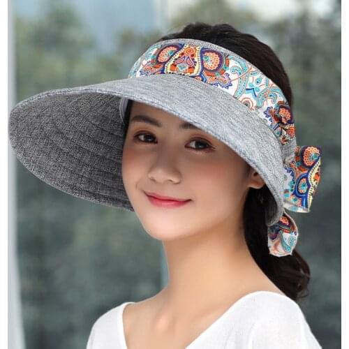 Women Summer Outdoor Riding Anti-UV Sun Hat Beach Foldable Sunscreen Floral Print Bowknot Caps Neck Face Wide Brim Hats New