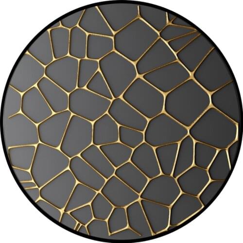 American style modern abstract painting pendant light luxury round frame living room art wall hanging black gold fashion design
