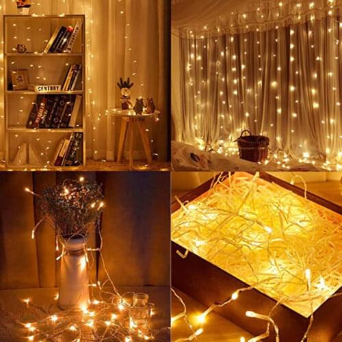 LED Light String Curtain Garland Battery Powered Fairy Lights for Home Wedding Halloween Christmas Outdoor Party Decoration