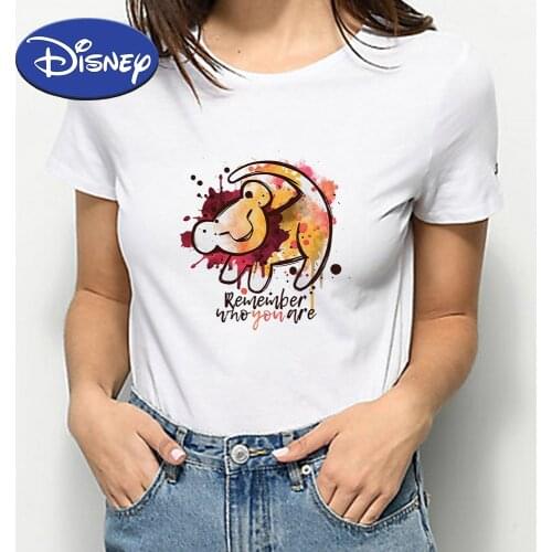 Disney Lion King Simba T-shirt Aesthetic Cartoon Female Clothes Summer Harajuku Short Sleeve Women T-shirt Remember who you are