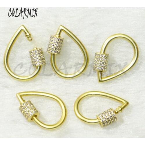 10pcs Drop shape clasp bolt clasp jewelry accessories golden pendants for jewelry making Slim clasp for necklace 50231