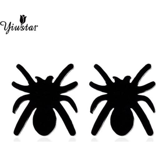 Yiustar Korean Animal Stud Earrings Spider&Dragonfly Stainless Steel Earrings For Women Jewelry and Accessories Ear Studs