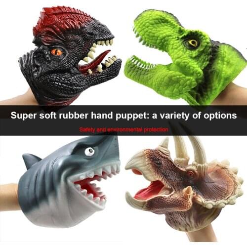 New 1pc 11 Colors Childrens Soft Rubber Mini Dinosaur Hand Puppet Realistic Details Museum Play Model Toy For Kids Gift
