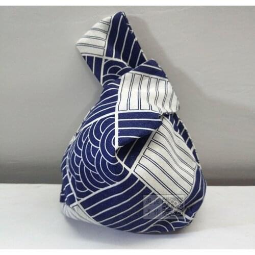 1 PC Hot Sale Portable Wrist Bag Delicate Japanese Style Bag Small Stripe Wrist Bags Fashion Tote Bags Cotton Lunch Bags