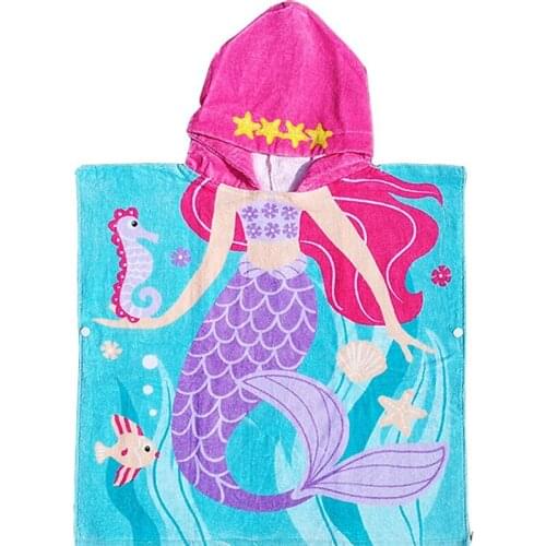 1PCS/Lot Hooded Baby Towel 100%cotton Terry mermaid Shark Baby Towels with Hood boys and girls Size 60x120CM 1- 5 years baby