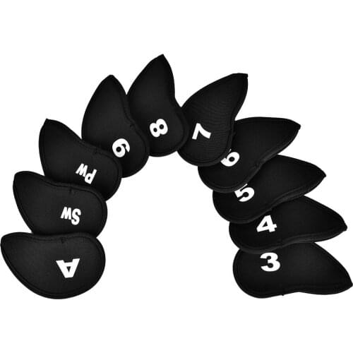 10Pcs Durable Neoprene Golf Iron Club Cue Head Protect Cover With Number Letter Constructed Of High Quality Neoprene Material