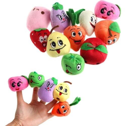 10Pcs Fruit Modeling Series Finger Puppet Set New Style Preschool Baby Toy Finger Plush Doll