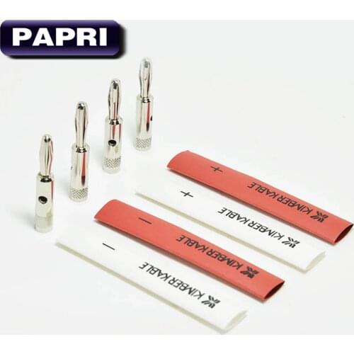 PAPRI DIY Banana Plug Hi-End Rhodium Plated Connector For Audio Speaker Amplifier Male Jack Socket 2PCS