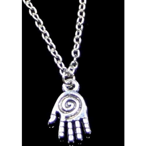 20pcs 18mm Hamsa Palm Hand Protection Pendant Necklace Link Chain For Female Choker Necklace Creative Jewelry party Gift