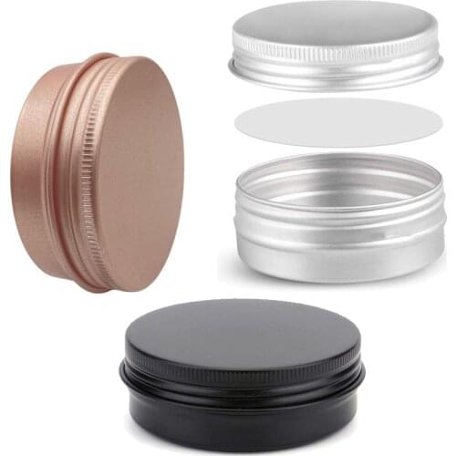 24pcs 60g/2OZ Metal Aluminum Round Tin Cans Box Silver Empty Cosmetic Cream Jar Pot Case Screw Thread Lid Lip Balm Container